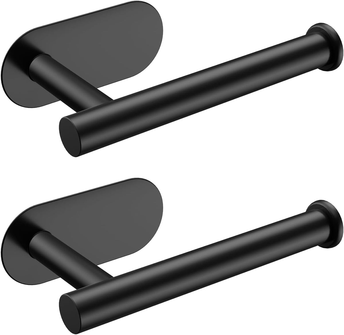 Sleek Matte Black No-Drill Bathroom Hardware Organizers
