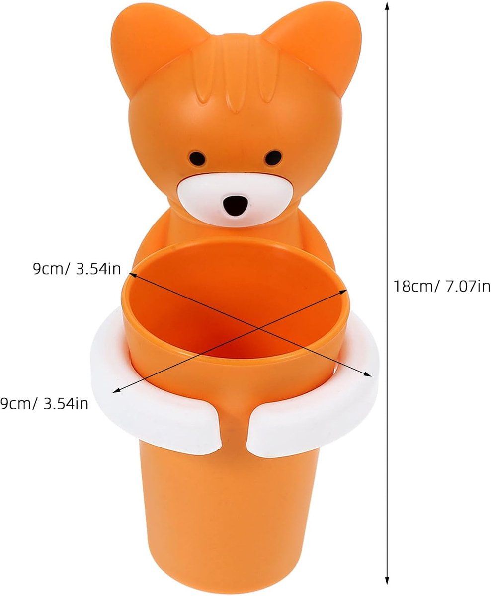 Wall-Mounted Cartoon Animal Toothbrush Holder & Rinsing Cup Set (2-Pack)
