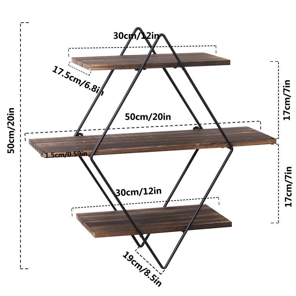 Vintage Rustic 3-Tier Floating Shelves