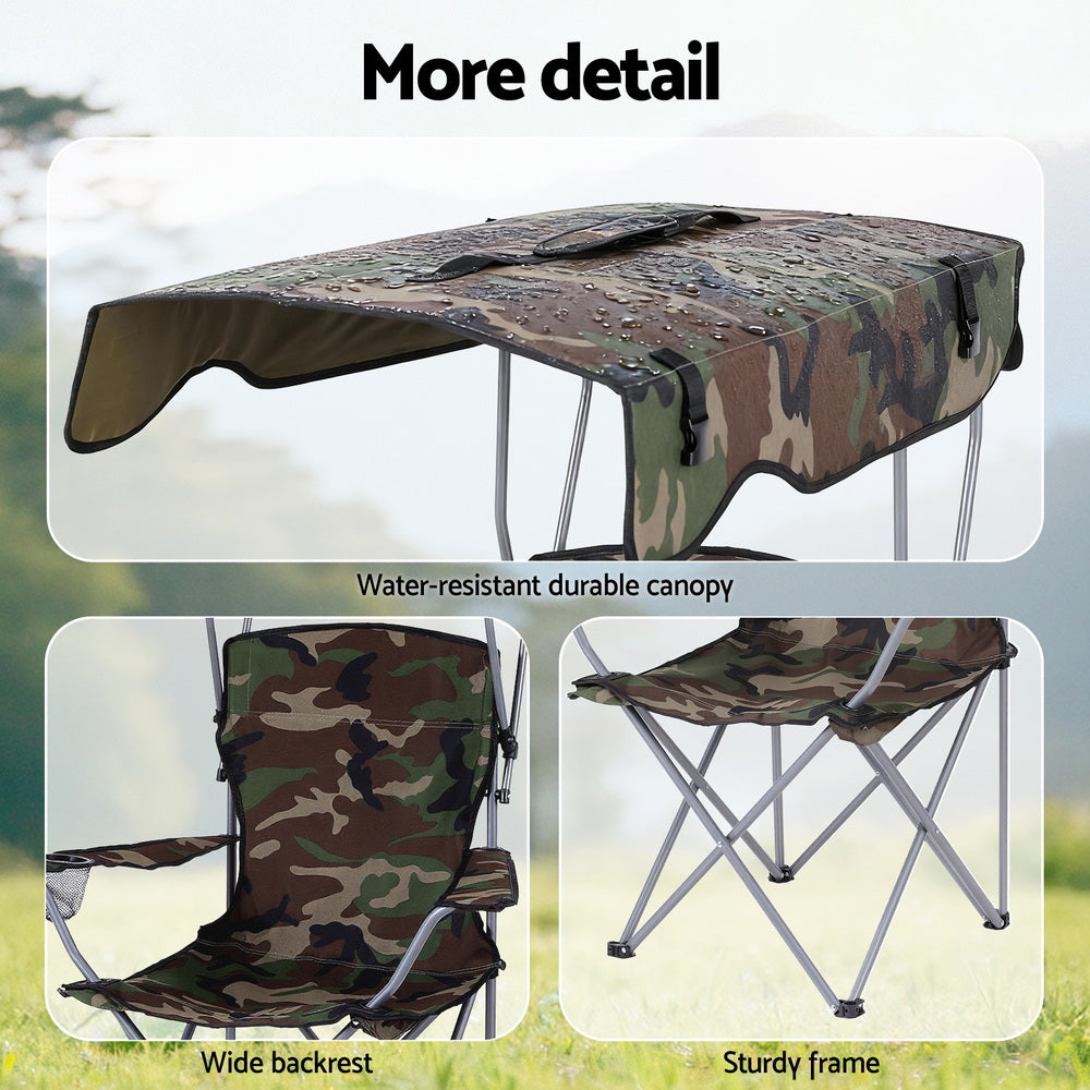 Weisshorn Folding Camping Chair with Canopy