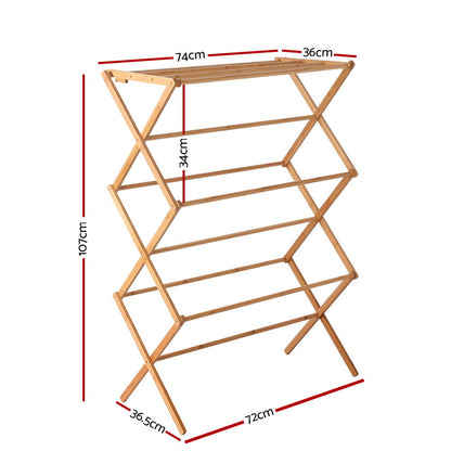 Artiss Foldable Bamboo Clothes Airer, 11 Bars