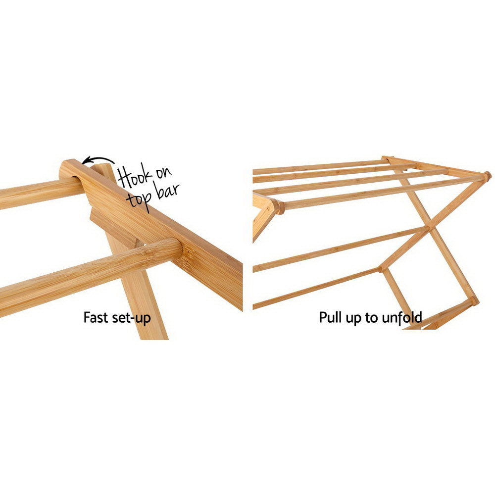 Artiss Foldable Bamboo Clothes Airer, 11 Bars