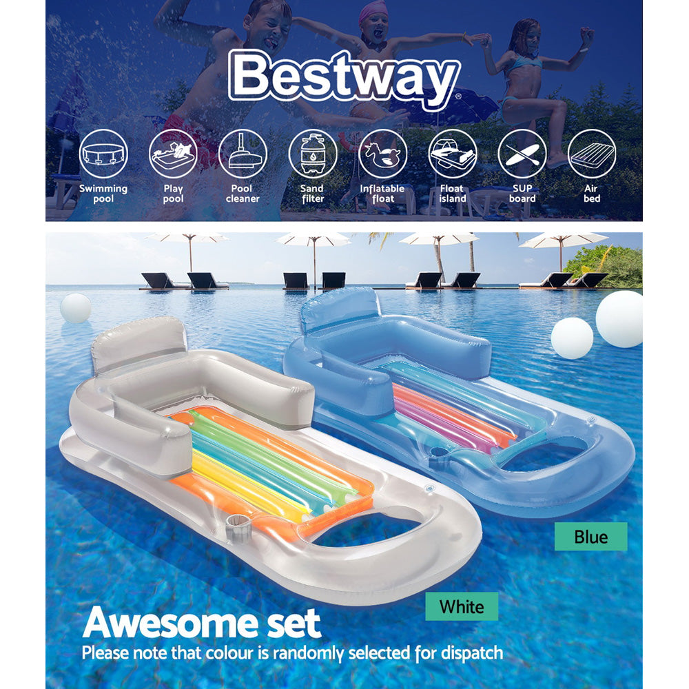 Bestway Inflatable Pool Lounge with Cup Holders - 161 x 84cm
