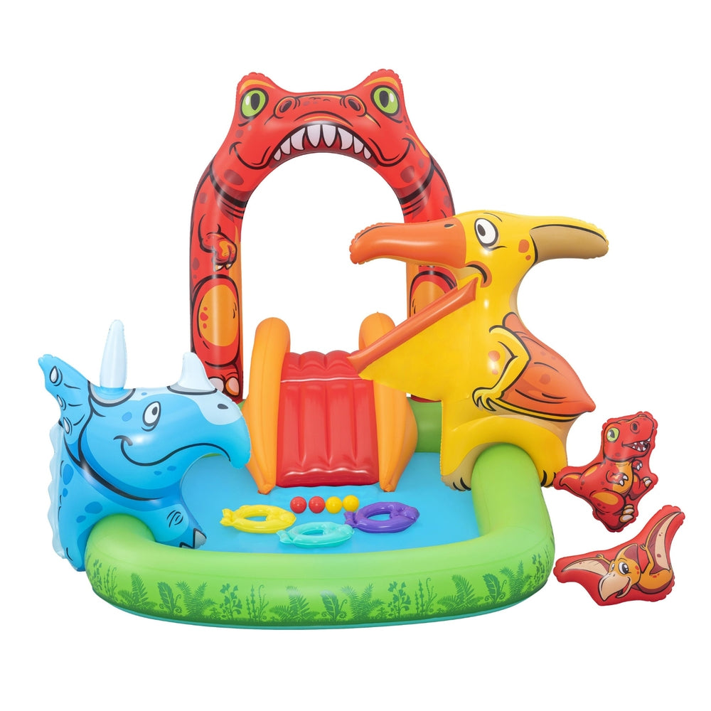 Bestway Jurassic Inflatable Kids Play Pool with Slide - 242 x 140cm