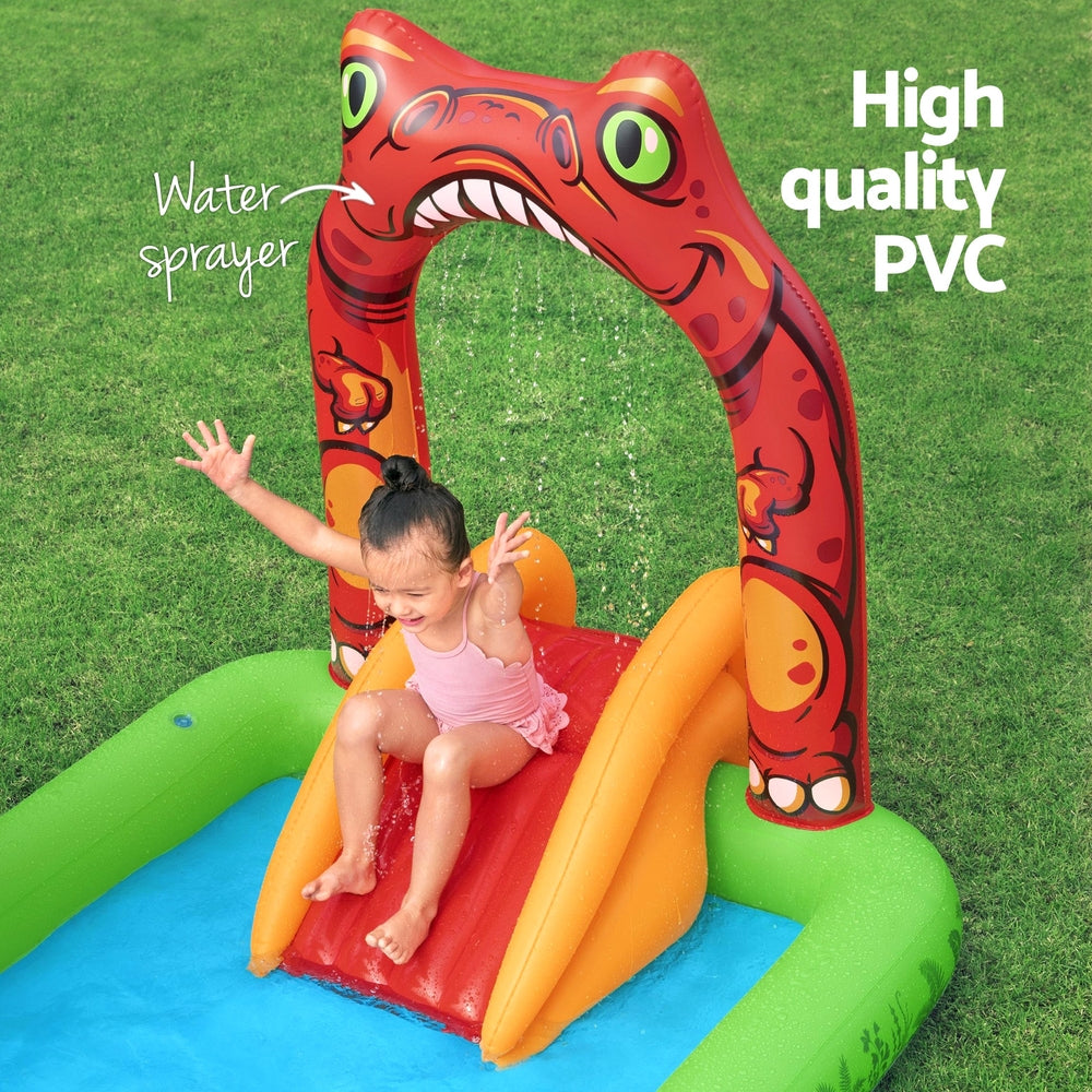 Bestway Jurassic Inflatable Kids Play Pool with Slide - 242 x 140cm
