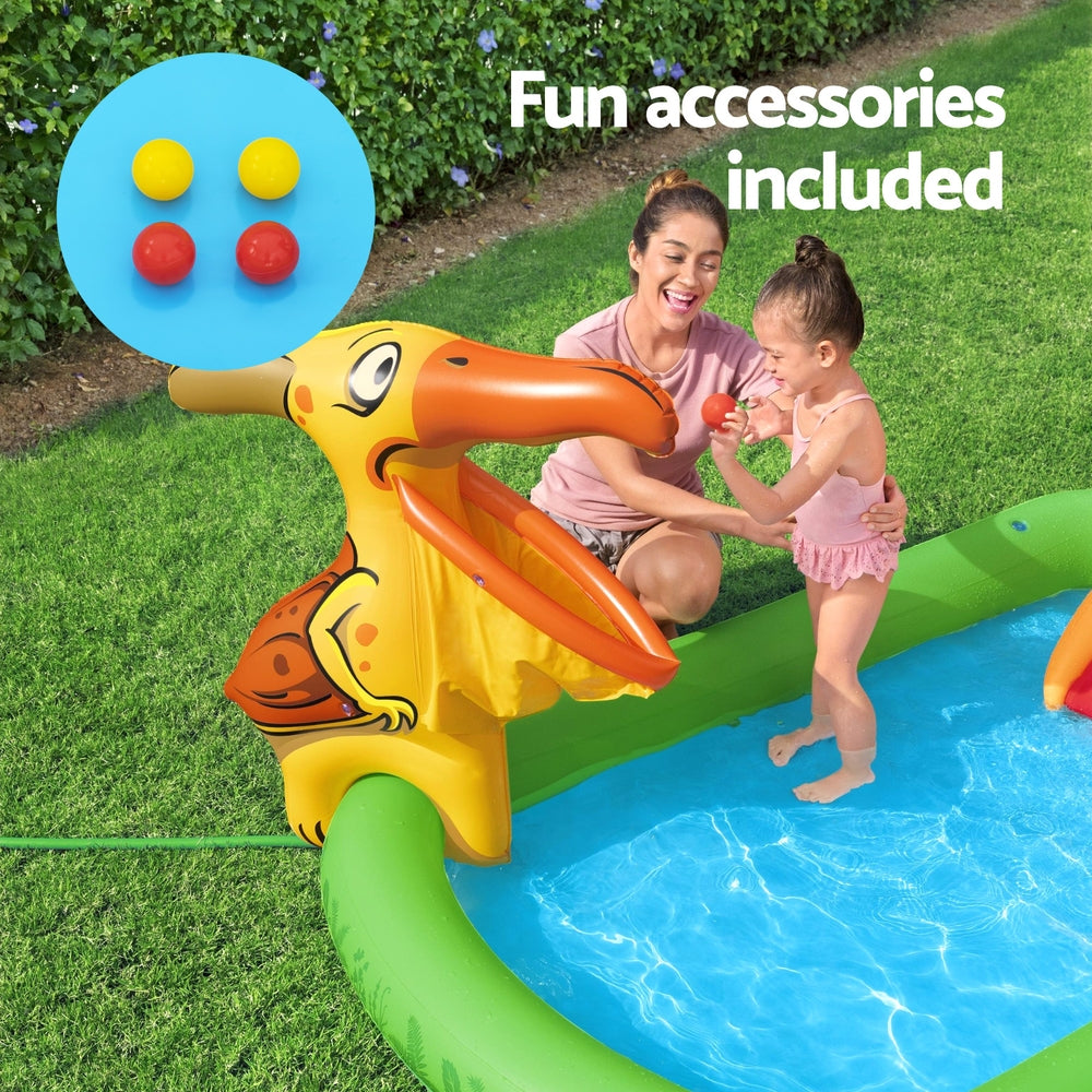 Bestway Jurassic Inflatable Kids Play Pool with Slide - 242 x 140cm