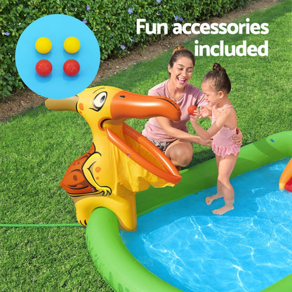 Bestway Jurassic Inflatable Kids Play Pool with Slide - 242 x 140cm