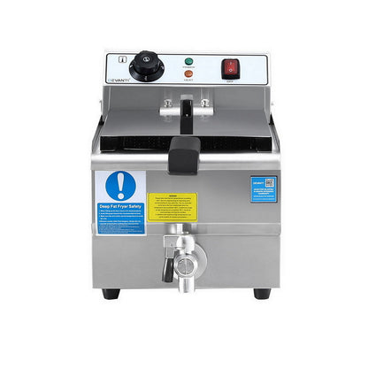 Devanti 3000W Electric Deep Fryer 10L Stainless Steel Fryer w/ Basket & Lid