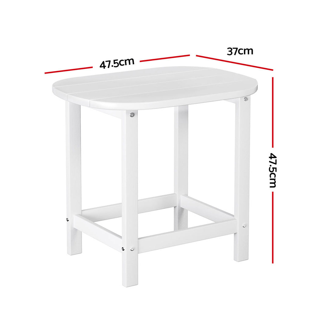 Gardeon White HDPE Outdoor Side Table