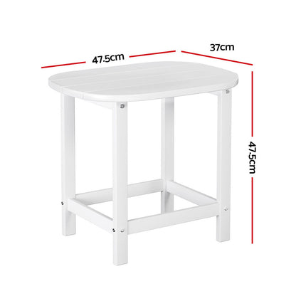 Gardeon White HDPE Outdoor Side Table