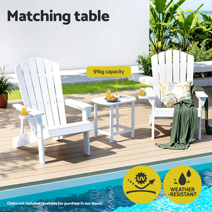 Gardeon White HDPE Outdoor Side Table