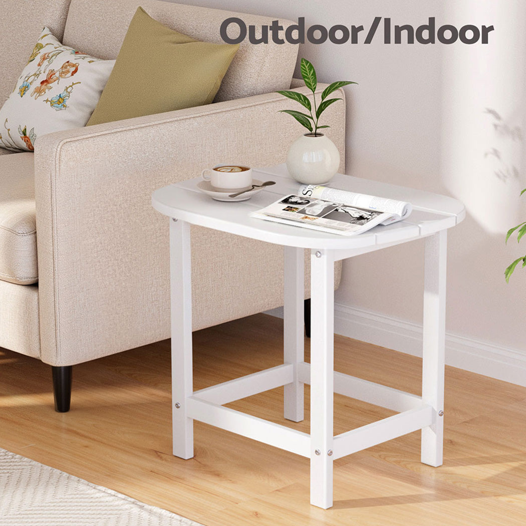 Gardeon White HDPE Outdoor Side Table
