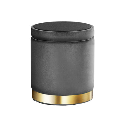 Artiss Round Velvet Storage Ottoman Footstool