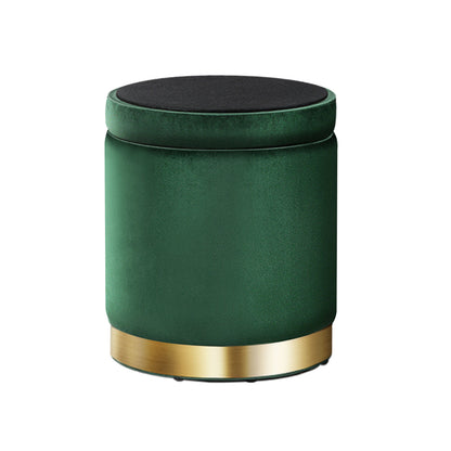 Artiss Round Velvet Storage Ottoman Footstool