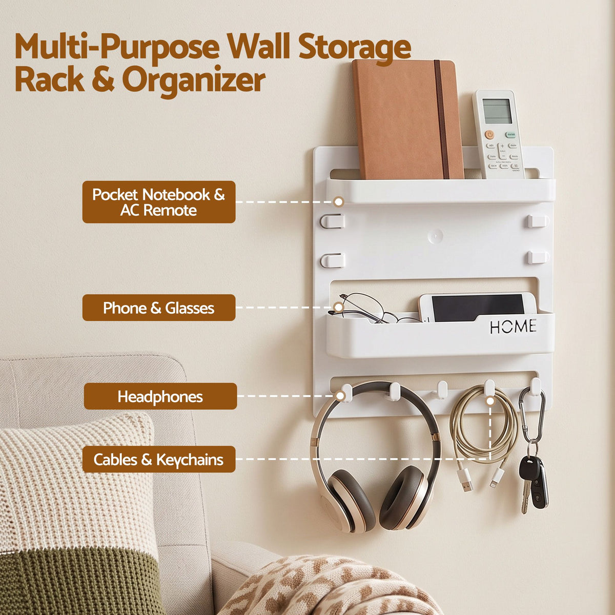 Artiss No-Drill Self-Adhesive Bedside Floating Shelf & Nightstand Organizer