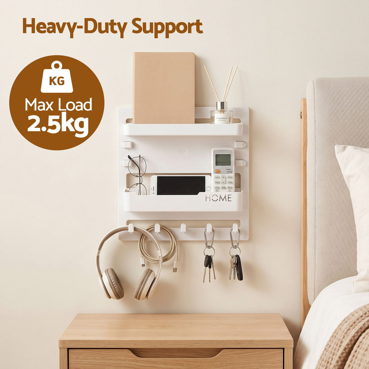 Artiss No-Drill Self-Adhesive Bedside Floating Shelf & Nightstand Organizer