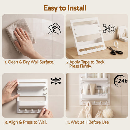 Artiss No-Drill Self-Adhesive Bedside Floating Shelf & Nightstand Organizer