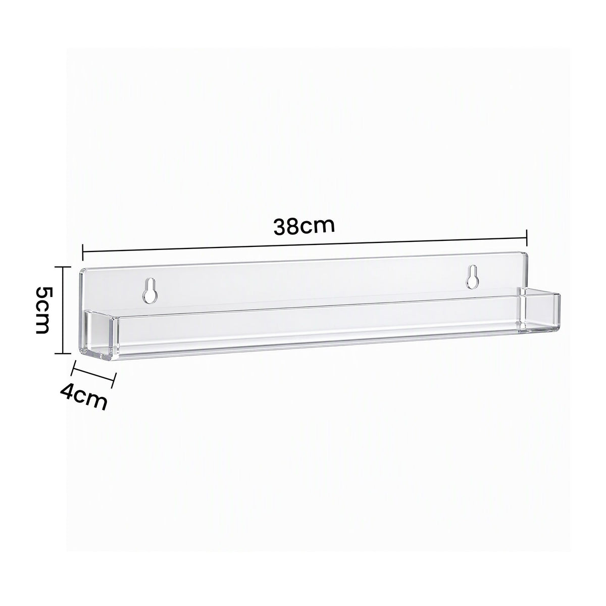 Artiss Premium Clear Acrylic Floating Display Shelves with Front Lip (6-Pack)