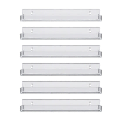 Artiss Premium Clear Acrylic Floating Display Shelves with Front Lip (6-Pack)
