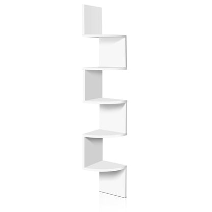 Artiss 5-Tier White Floating Corner Shelf