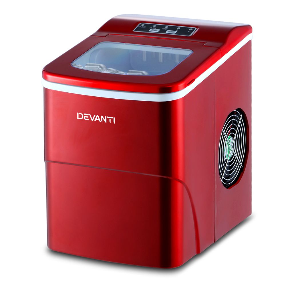 Devanti 12kg Ice Maker Machine Red