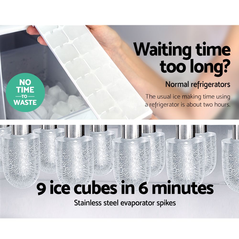 Devanti 12kg Ice Maker Machine Red