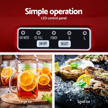 Devanti 12kg Ice Maker Machine Red