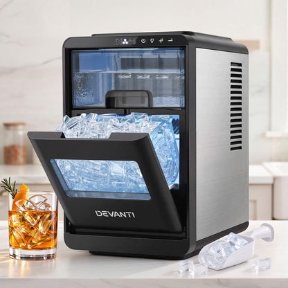 Devanti Ice Maker Crescent Ice 16pcs Countertop Machine 12KG/24H for Home