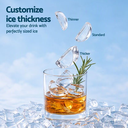 Devanti Ice Maker Crescent Ice 16pcs Countertop Machine 12KG/24H for Home