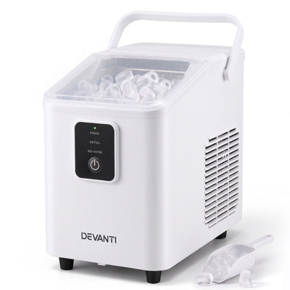 Devanti Ice Maker 11-12kg Portable Bullet Cube Machine White