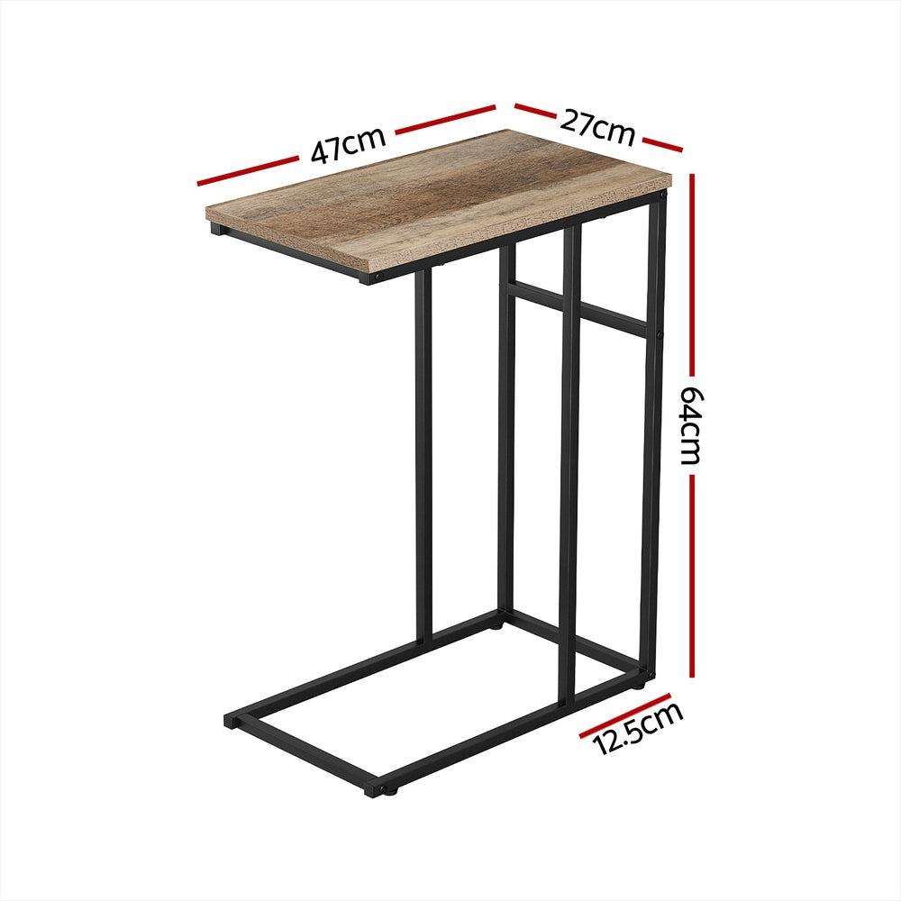 Artiss Anika Walnut C-Shaped Side Table