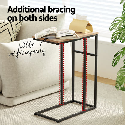 Artiss Anika Walnut C-Shaped Side Table