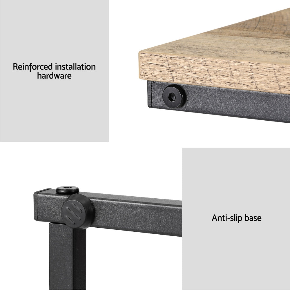 Artiss Anika Walnut C-Shaped Side Table