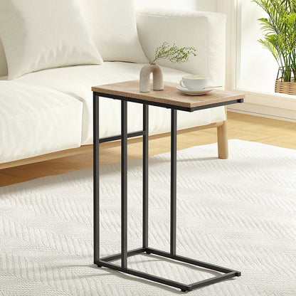 Artiss Anika Walnut C-Shaped Side Table