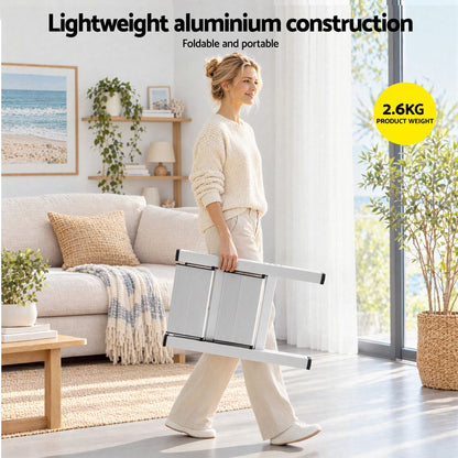 Giantz 2-Step Folding Aluminium Ladder, 150 kg Capacity
