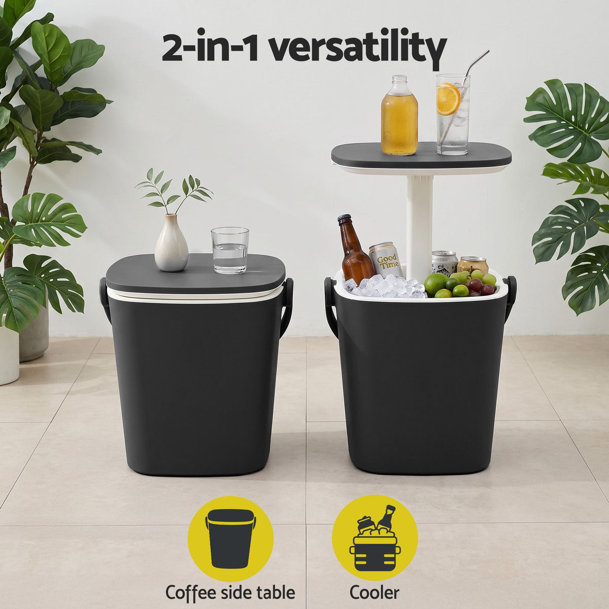 Gardeon 2-in-1 Outdoor Bar Table & 15L Portable Ice Bucket Cooler Caddy