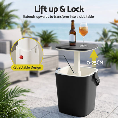 Gardeon 2-in-1 Outdoor Bar Table & 15L Portable Ice Bucket Cooler Caddy