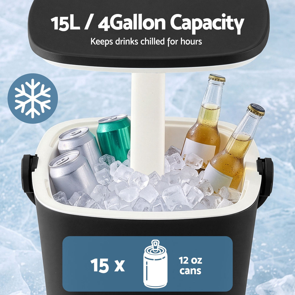 Gardeon 2-in-1 Outdoor Bar Table & 15L Portable Ice Bucket Cooler Caddy