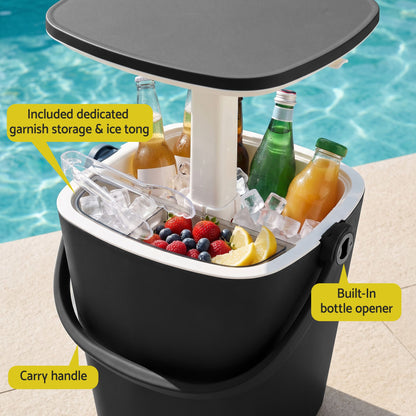 Gardeon 2-in-1 Outdoor Bar Table & 15L Portable Ice Bucket Cooler Caddy