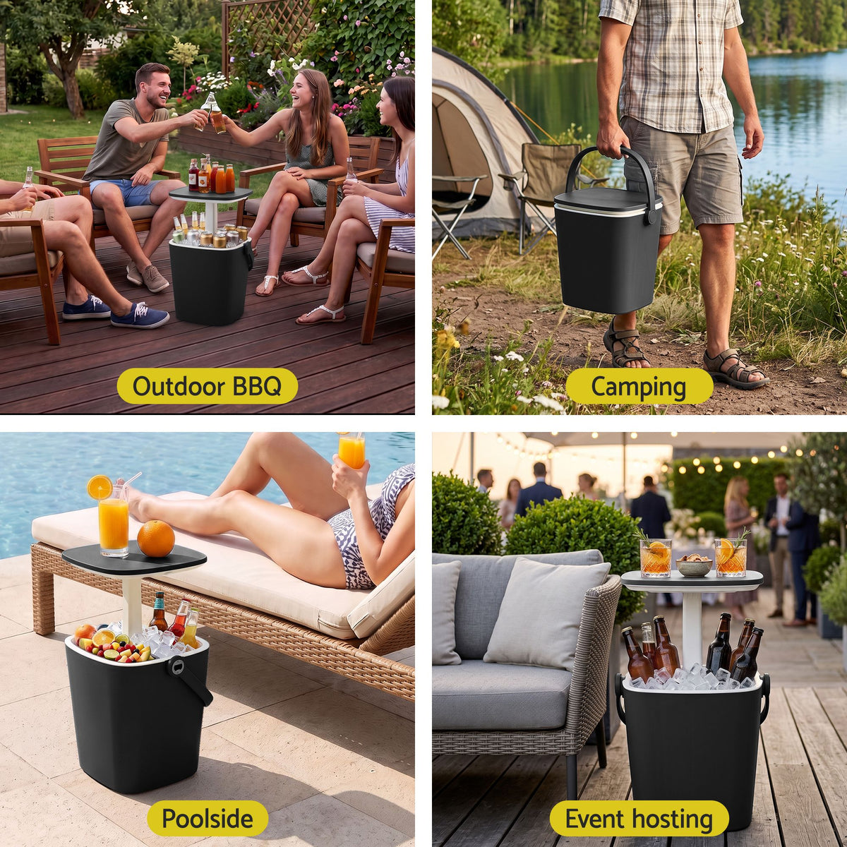 Gardeon 2-in-1 Outdoor Bar Table & 15L Portable Ice Bucket Cooler Caddy