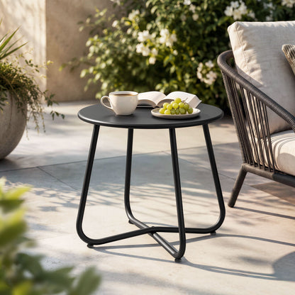 Gardeon Outdoor Side Table - Heavy-Duty Steel Frame Accent Table for Patio & Balcony