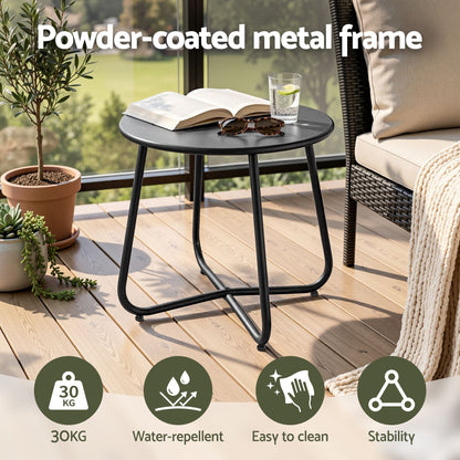 Gardeon Outdoor Side Table - Heavy-Duty Steel Frame Accent Table for Patio & Balcony