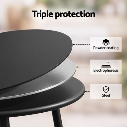 Gardeon Outdoor Side Table - Heavy-Duty Steel Frame Accent Table for Patio & Balcony