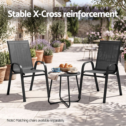 Gardeon Outdoor Side Table - Heavy-Duty Steel Frame Accent Table for Patio & Balcony
