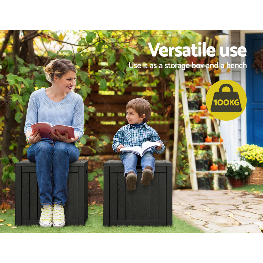 Gardeon 118L Outdoor Storage Box with Bench