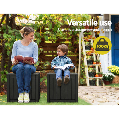Gardeon 118L Outdoor Storage Box with Bench