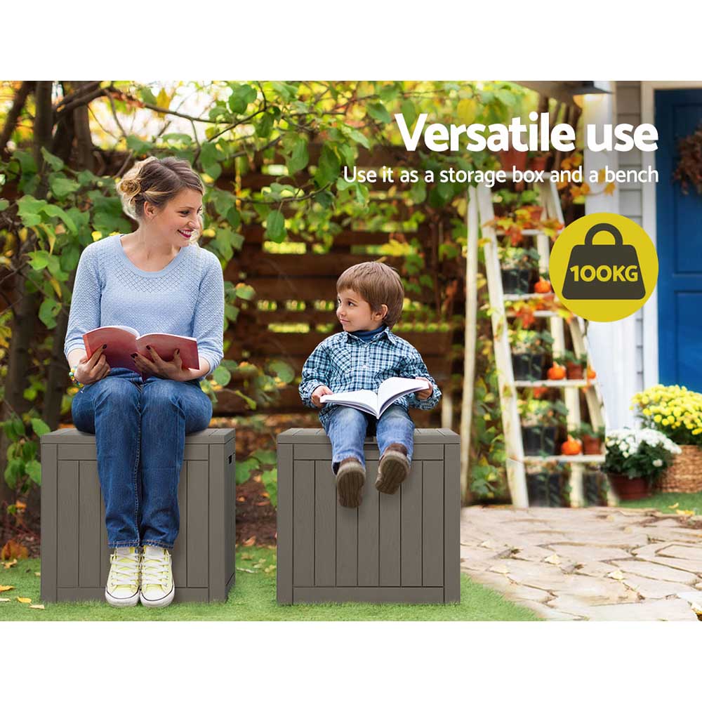 Gardeon 118L Outdoor Storage Box with Bench