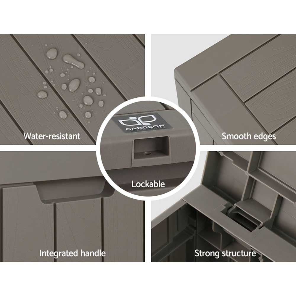 Gardeon 118L Outdoor Storage Box with Bench