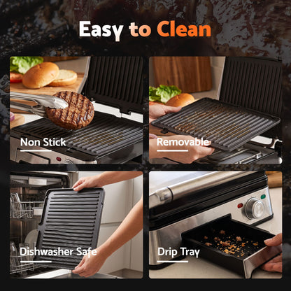 Devanti 2000W 3-in-1 4-Slice Panini Press & Grill
