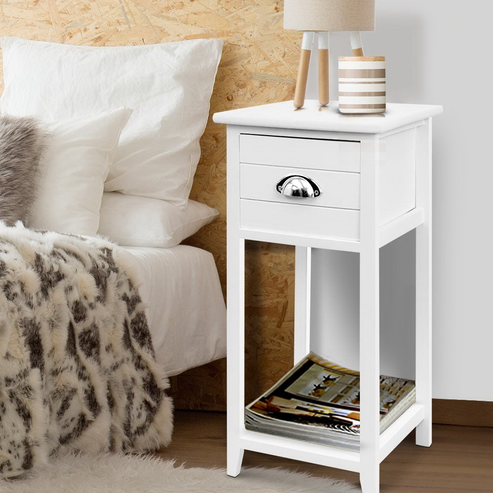 Artiss Thyme White Bedside Table